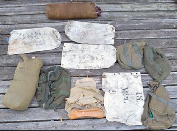 Vintage Canvas Bags, Woods Ranger Sleeping Bag, Knapsack, Etc (CTF20)