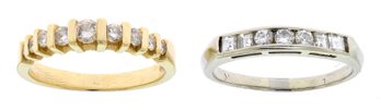 Two 14k Gold And Diamond Bands (CTF10)