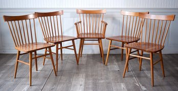 Five Room & Board Modern Thatcher Cherry Dining Chairs (CTF30)