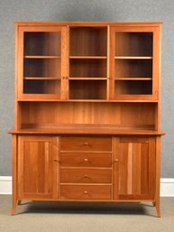 Pompanoosuc Mills Cherry Two Part Hutch Cupboard (CTF80)