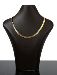Quality 14k Gold Flat Gold Necklace (CTF10)
