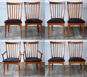 Contemporary Cherry Dining Chairs, Set Of 8, Waterville Quebec (CTF40)