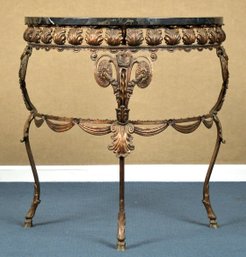Vintage Metal And Marble Top Console Table (CTF30)
