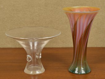 Steuben And Lunberg Art Glass Vases(CTF20)