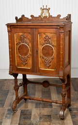 Antique Victorian Carved And Gilt Music Cabinet (CTF20)