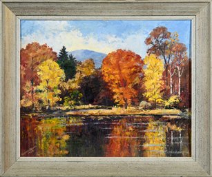Frederick Wilder Oil On Board, Autumn Landscape (CTF10)