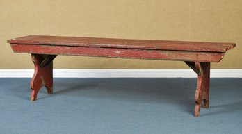 19th C. Hudson River Red Painted Bench (CTF20)