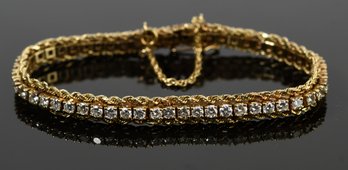 14k Gold And Diamond Line Bracelet (CTF10)
