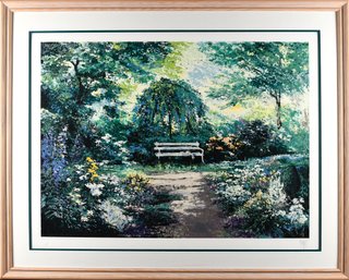 Pencil Signed Litho, Garden Bench (CTF20)