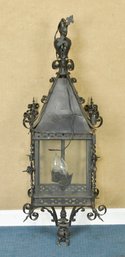 19th C. Wrought Iron Post Lantern (CTF20)