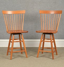 Pr. Swiveling Cherry Bar Stools (CTF20)