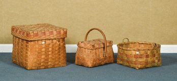 Three 19th C. Northern Woodlands Indian Baskets (CTF20)