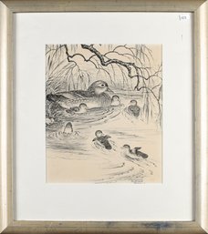 Margaret Reinhold Blair Ink Drawing, Ducks (CTF10)