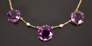 Antique Amethyst And Gold Necklace (CTF10)