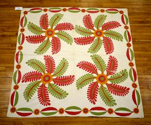 19th C. PA Applique Feather Quilt (CTF10)