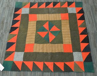 Antique Amish Wool Patchwork Quilt (cTF10)