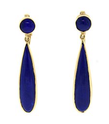 14k Gold And Blue Lapis Earrings (CTF10)