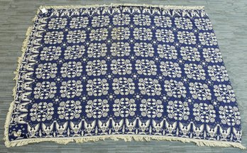 Vintage Blue And White Homespun, King Size  (CTF10)