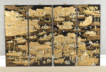 Fine Vintage Signed Chinese Lacquered Panels (CTF20)