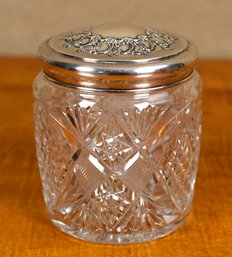 Tiffany Cut Glass Jar With Sterling Lid (CTF10)