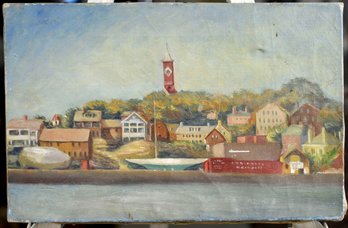 Early 20th C. Oil, Harbor Scene (CTF10)