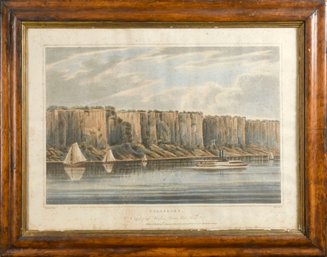 Antique Lithograph, Hudson River Palisades, By H. Megarey (CTF10)