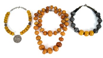 Four Beaded Necklaces, Copal And Amber (CTF10)