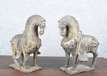 Two Vintage Ceramic Tang Style Horses (CTF10)