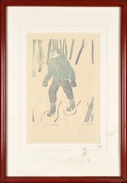 Canadian Woodblock Print, The Snowshoer (CTF10)