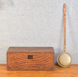 19th C. Paint Decorated Box And Bed Warmer (CTF20)