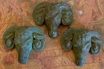 Three Antique Grueby Pottery Rams Heads (CTF10)