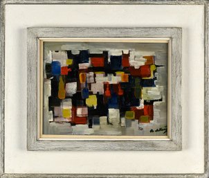 Vintage Oil On Board, Cubist Abstract (CTF10)