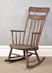 Antique Stenciled Arrowback Windsor Rocker (CTF20)