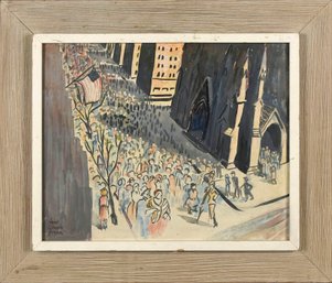 Jane Whipple Green Watercolor, City Street Processional (CTF10)