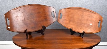 Two Vintage Danish Teak Serving Trays (CTF20)