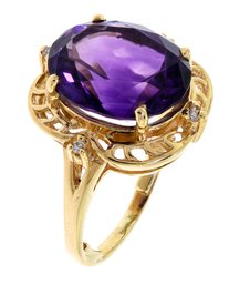 14k Gold And Amethyst Ring (CTF10)