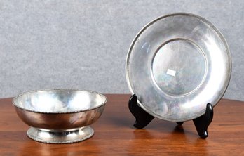 Vintage Sterling Plate And Bowl, 2pcs (CTF10)