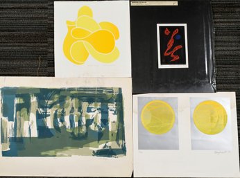 Four Vintage Abstract Prints, Haku Maki And Others (CTF10)