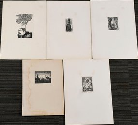 Five Vintage Black And White Prints, Jacob Landau, John De Pol  And More (CTF10)