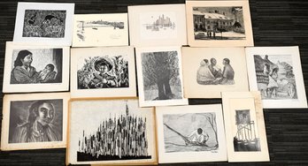 Vintage Etchings And Prints, 13pcs (CTF10)