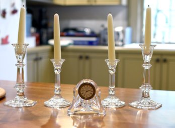 Crystal Candlesticks & Waterford Clock (CTF20)