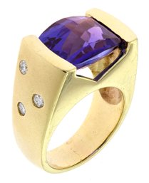 14k Gold Tanzanite & Diamond Ring (CTF10)