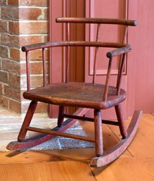 20th C. Red Painted Childs Rocker (CF10)