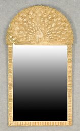 Vintage Plaster And Wood Peacock Mirror (CTF20)