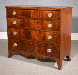 Clean 19th C. American Federal Inlaid Mahogany Chest (CTF30)