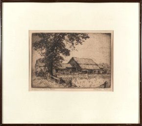 Frederick Robbins Drypoint Etching, Country Farm (CTF10)