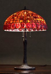 Leaded And Stained Glass Table Lamp, 2 Of 2 (CTF20)