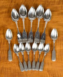 Antique Coin Silver Spoons, 13pcs (CTF10)