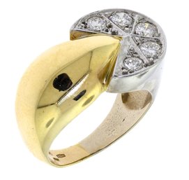 14k Gold Two Tone Diamond 'Pac Man' Ring (CTF10)