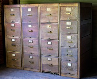 Vintage Library Bureau Sole Maker, Oak File Cabinets (CTF100)